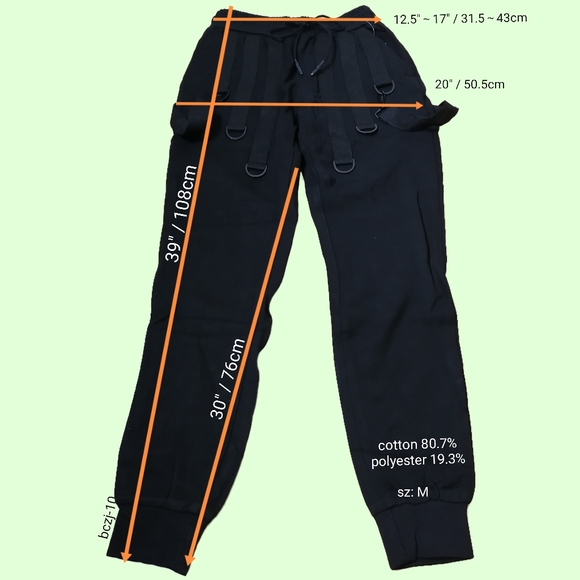 sz:M, black sweatpants - Picture 2 of 6
